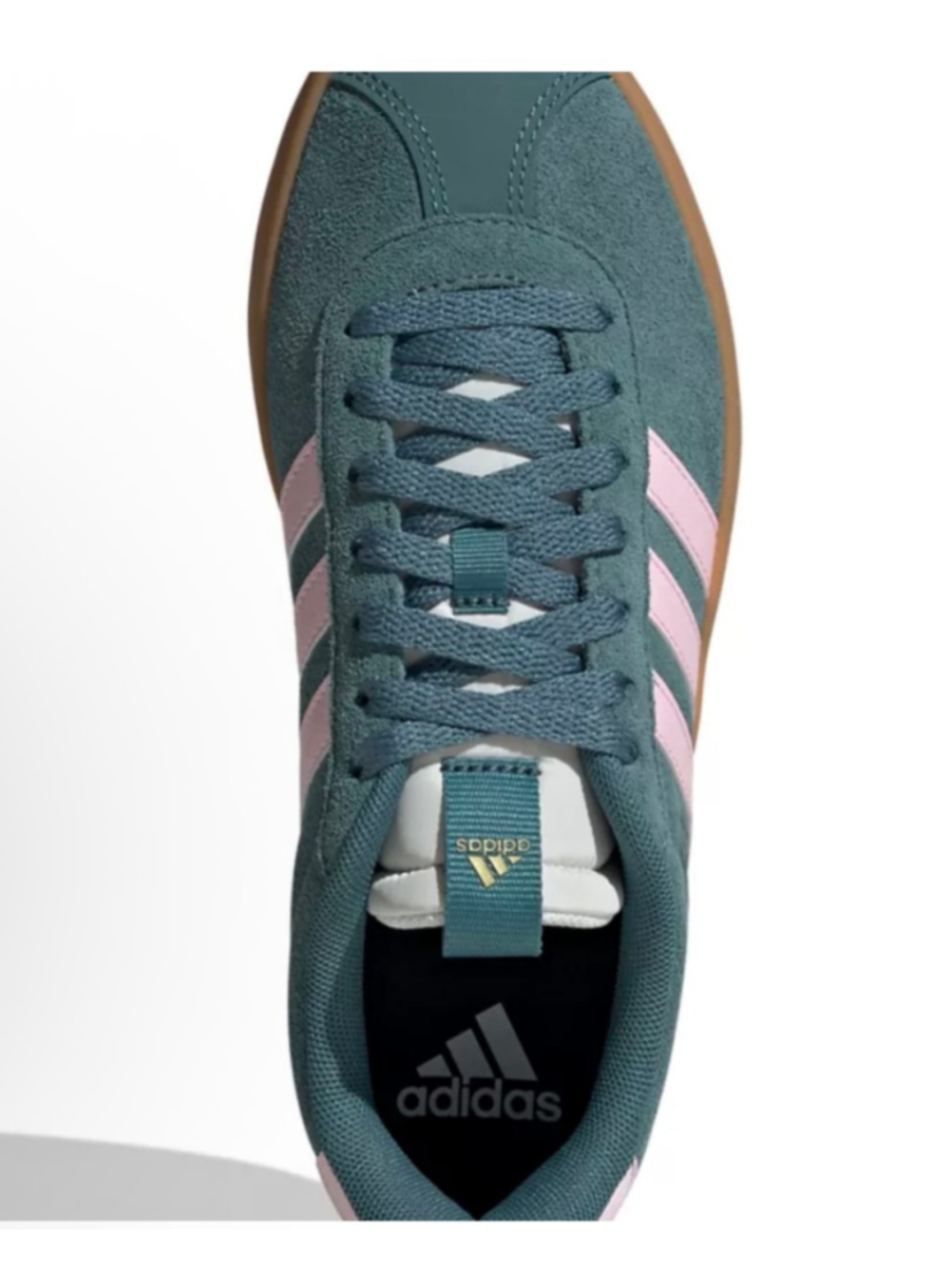Adidas VL Court 3.0 Sneakers Teal Pink Gum Sole Size 7 - Picture 5 of 5